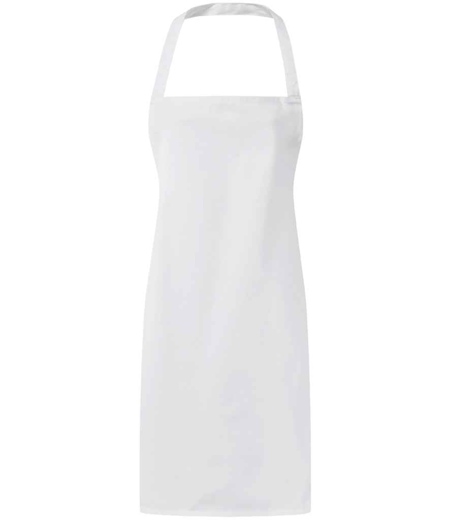 Premier Essential Bib Apron – Durable and Comfortable Apron for Hospitality and Catering White ONE
