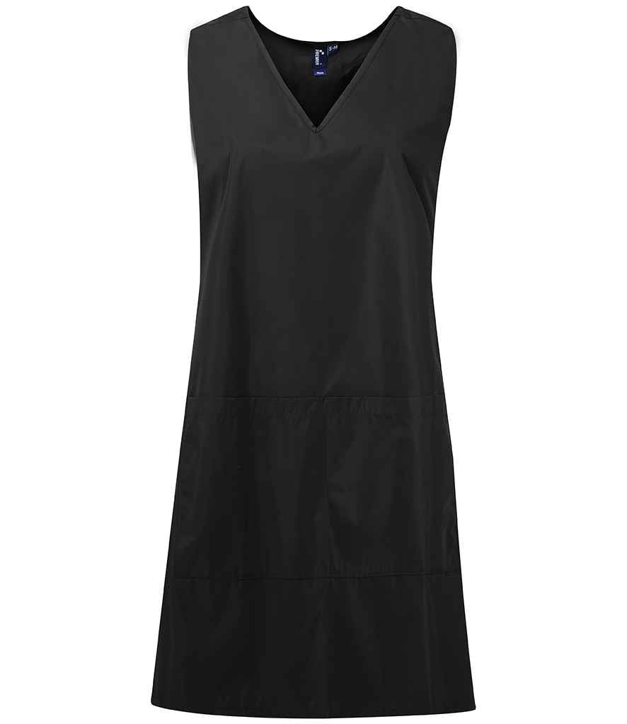 Premier Waterproof Wrap Around Tunic Apron - Durable & Practical Workwear Black L/XL