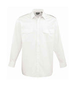Premier Long Sleeve Pilot Shirt - Durable and Professional Workwear | Fou Tees Ireland White 23