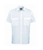 Premier Short Sleeve Pilot Shirt – Practical and Professional Workwear Light Blue 23