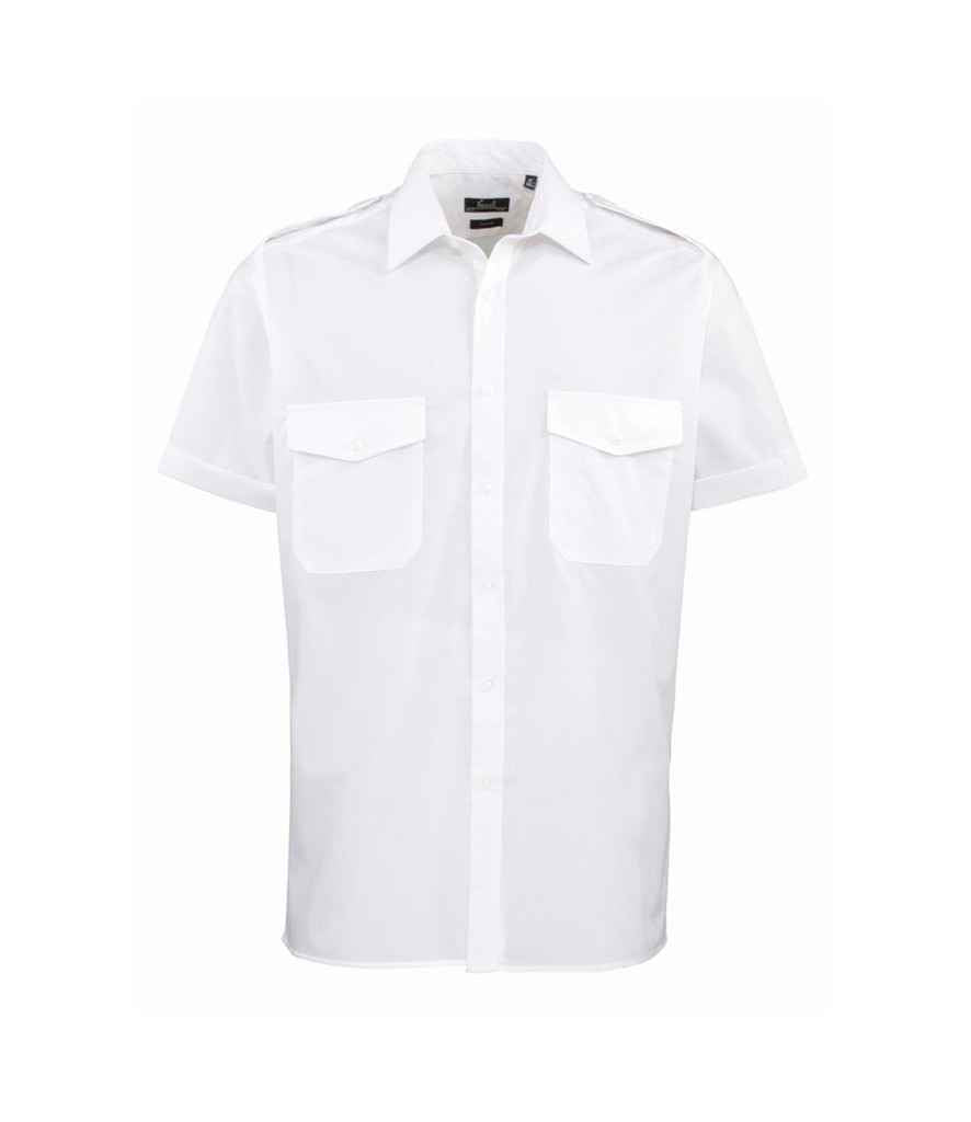 Premier Short Sleeve Pilot Shirt – Practical and Professional Workwear White 23