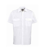 Premier Short Sleeve Pilot Shirt – Practical and Professional Workwear White 23
