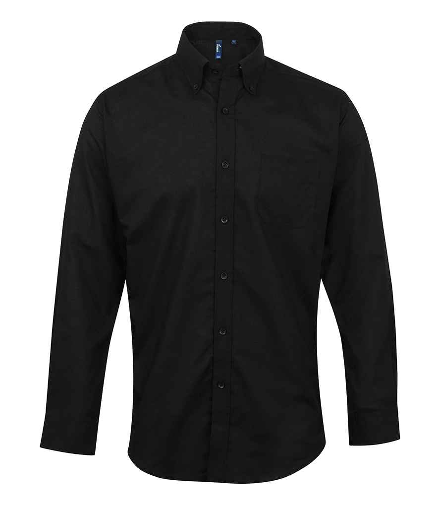 Premier Signature Long Sleeve Oxford Shirt – Durable and Stylish Workwear from Fou Tees Ireland Black 23