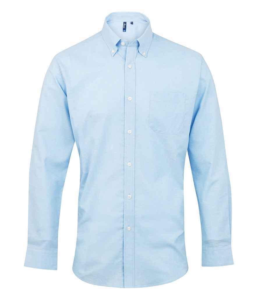 Premier Signature Long Sleeve Oxford Shirt – Durable and Stylish Workwear from Fou Tees Ireland