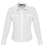 Premier Ladies Long Sleeve Pilot Shirt – Comfortable, Practical Workwear White 26