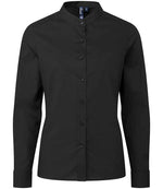 Premier Ladies Banded Collar Grandad Shirt – Comfortable and Stylish Workwear Black XXL
