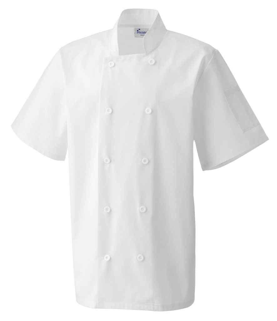 Premier Short Sleeve Chef's Jacket - Durable Hospitality Wear from Fou Tees Ireland White 5XL