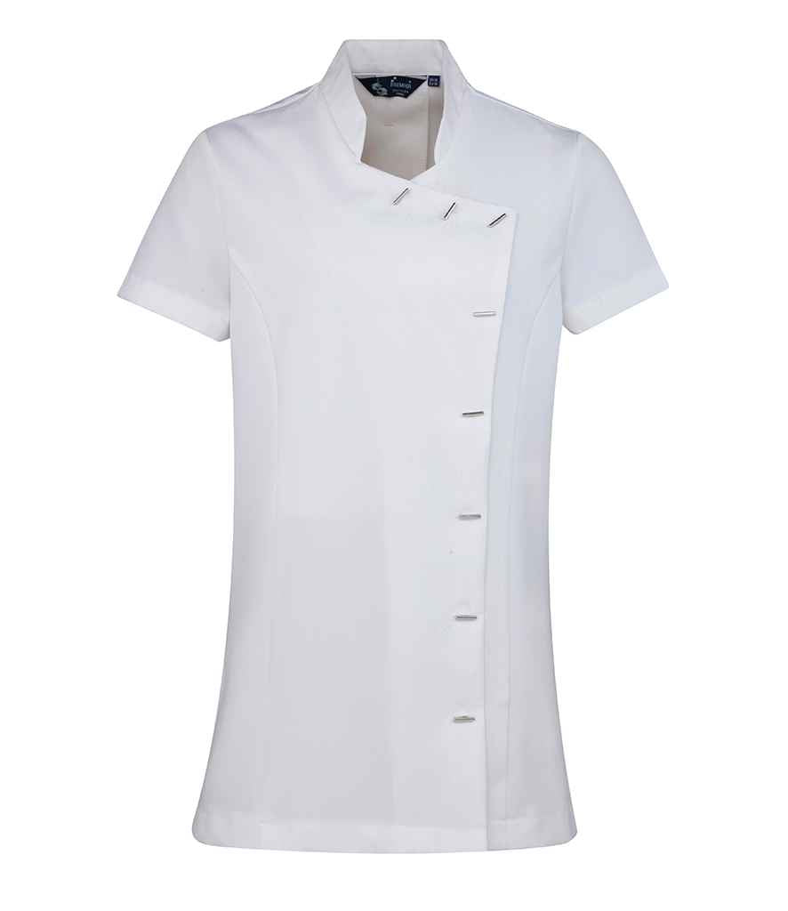Premier Ladies Orchid Tunic - Premier Ladies Orchid Short Sleeve Tunic White 24
