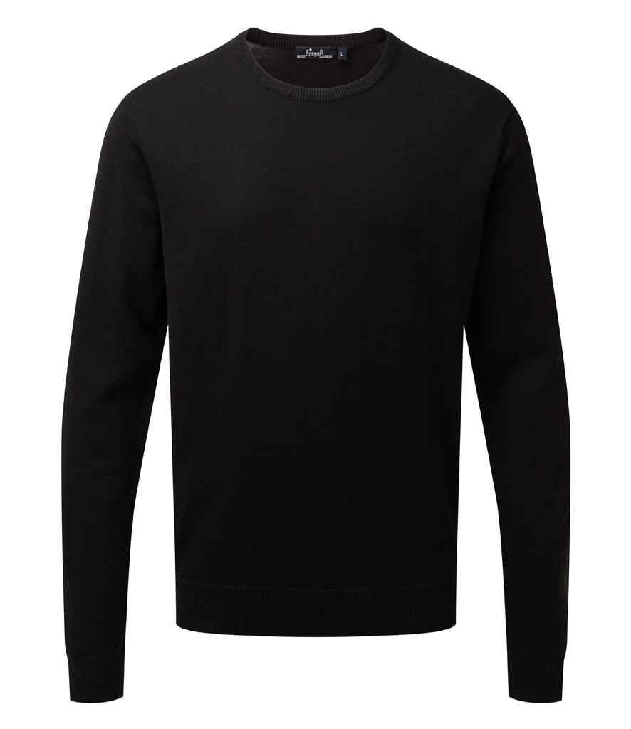Premier Cotton Rich Crew Neck Sweater – Comfortable and Stylish Knitwear Black 4XL