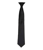 Premier Colours Satin Clip Tie – Classic Workwear Accessory Black ONE