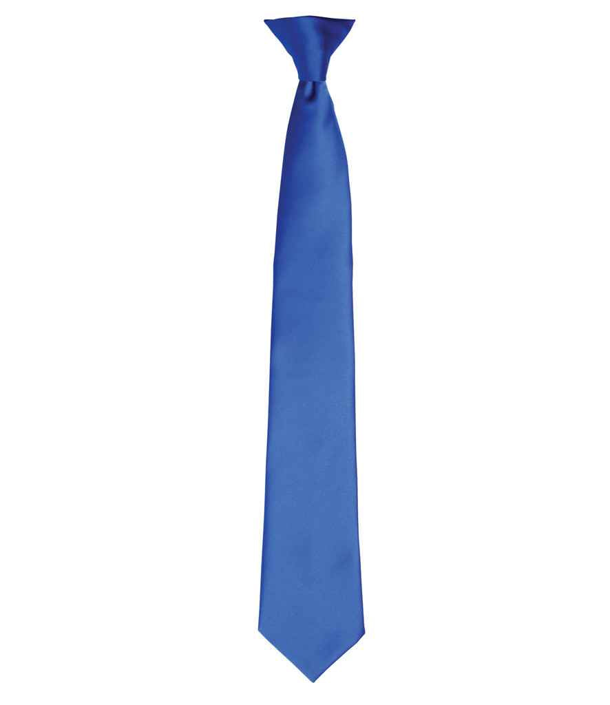 Premier Colours Satin Clip Tie – Classic Workwear Accessory Royal Blue ONE