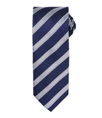 Premier Waffle Stripe Tie – Stylish Workwear Accessory by Premier Navy/Silver ONE
