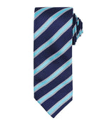 Premier Waffle Stripe Tie – Stylish Workwear Accessory by Premier Navy/Turquoise Blue ONE