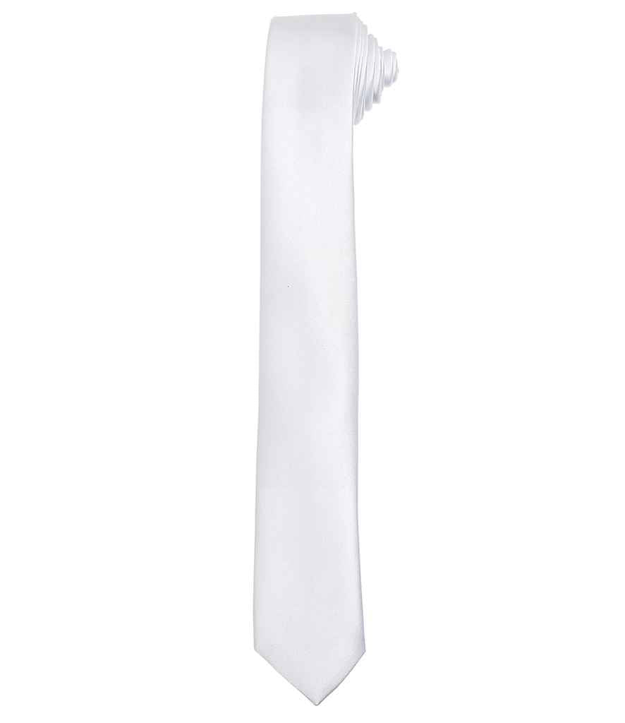 Premier Slim Tie - Stylish Workwear Add-on from Fou Tees Ireland White ONE