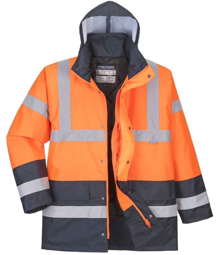 Portwest Hi-Vis Contrast Traffic Jacket for Safety and Visibility