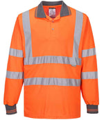 Portwest Hi-Vis Long Sleeve Polo Shirt for Bulk Orders in Ireland | Fou Tees Orange XXL