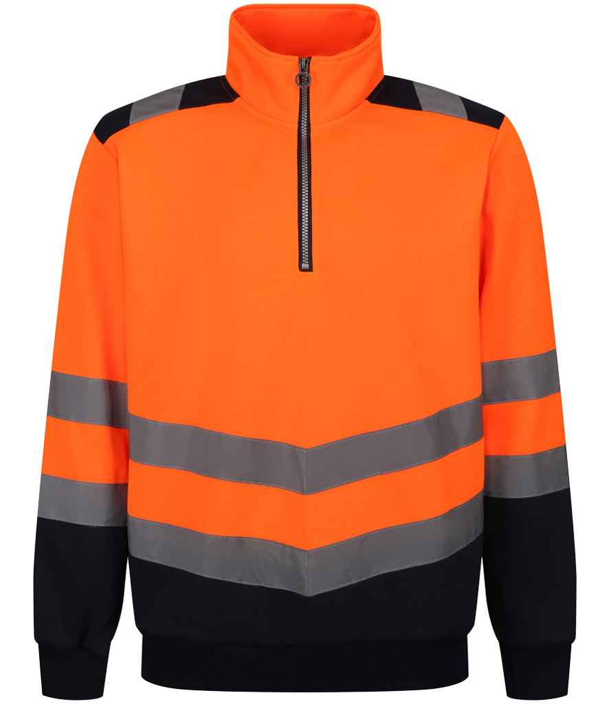 Regatta High Visibility Pro 1/4 Zip Sweatshirt Orange/Navy 3XL