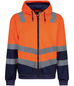 Regatta High Visibility Pro Full Zip Hoodie Orange/Navy 3XL