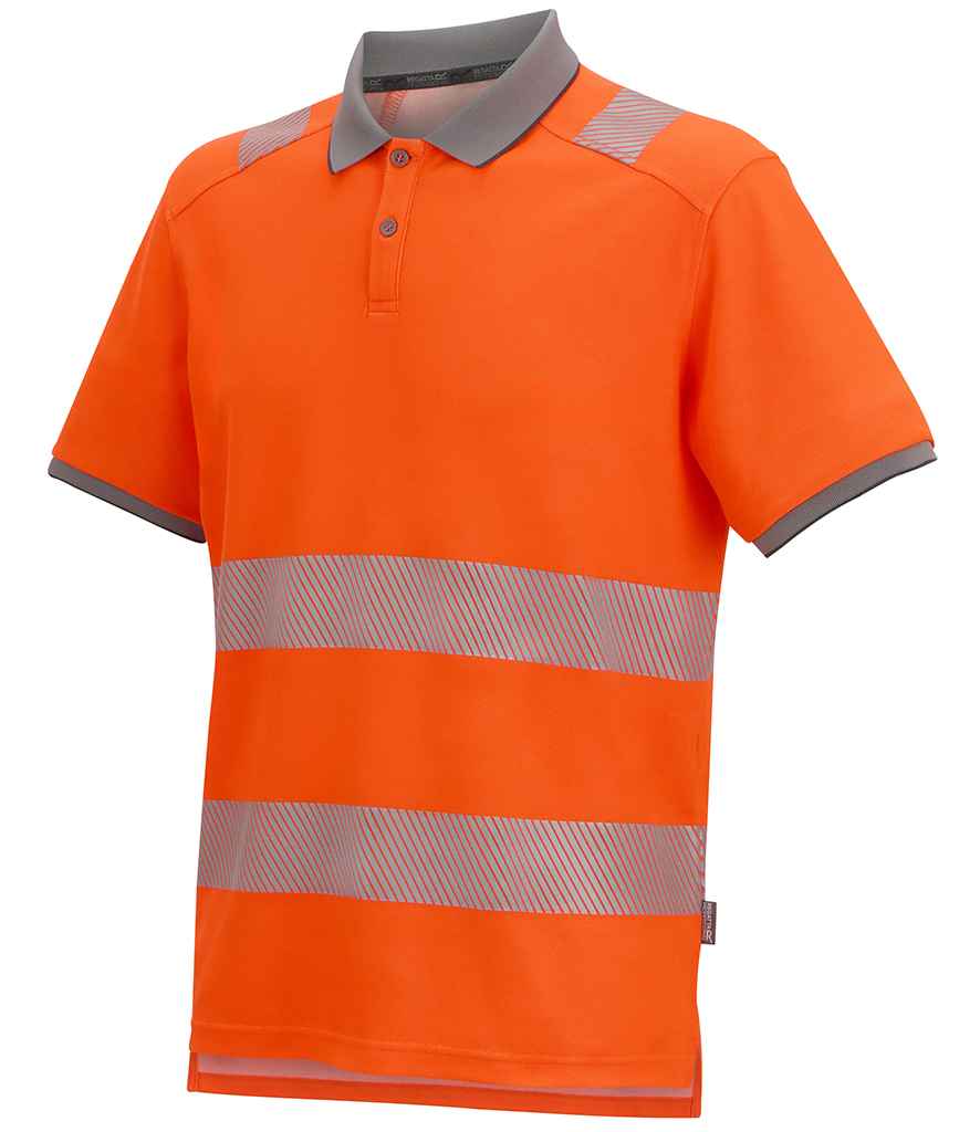 Regatta High Visibility Pro Comfort Polo Shirt Black/Orange 4XL