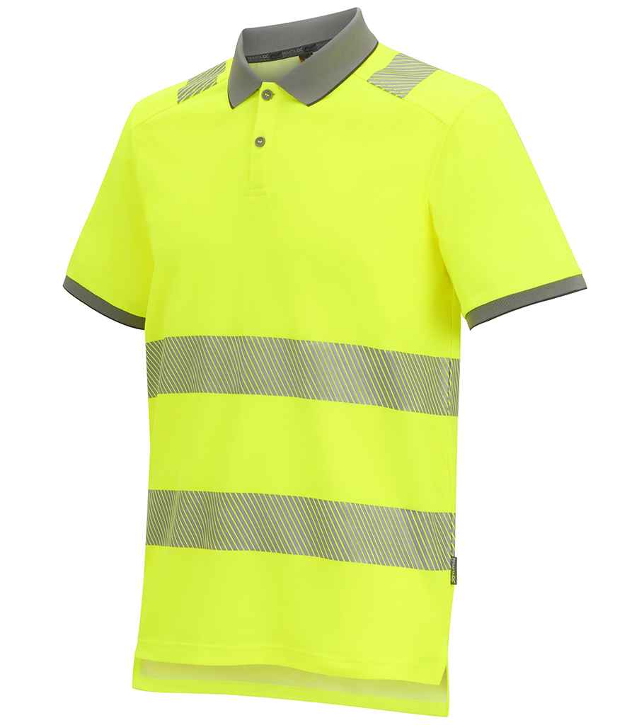 Regatta High Visibility Pro Comfort Polo Shirt Black/Yellow 4XL