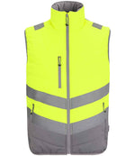 Regatta High Visibility Two Tone Thermal Baffle Bodywarmer Yellow/Grey 4XL