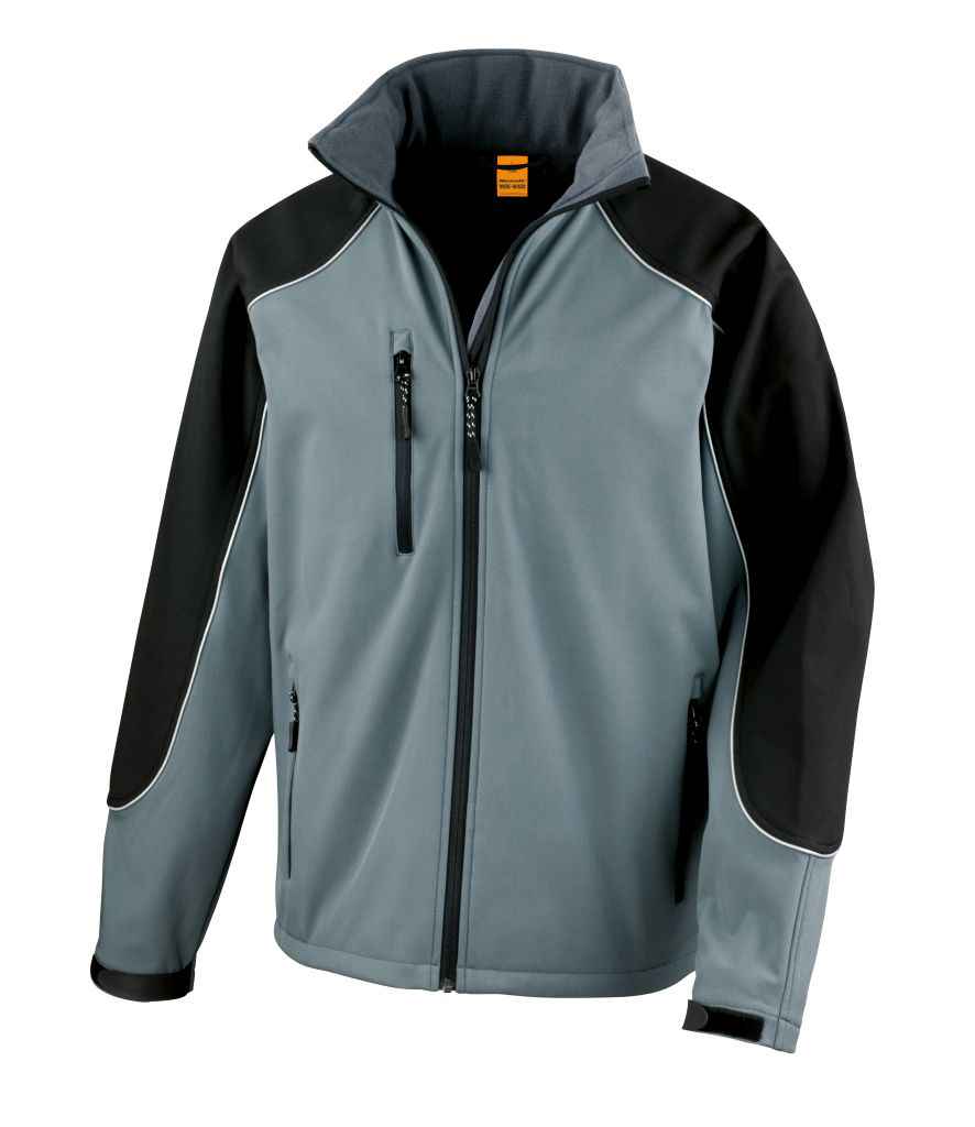 Result Work-Guard Hooded Soft Shell Jacket | Durable Workwear Ireland Grey/Black 3XL