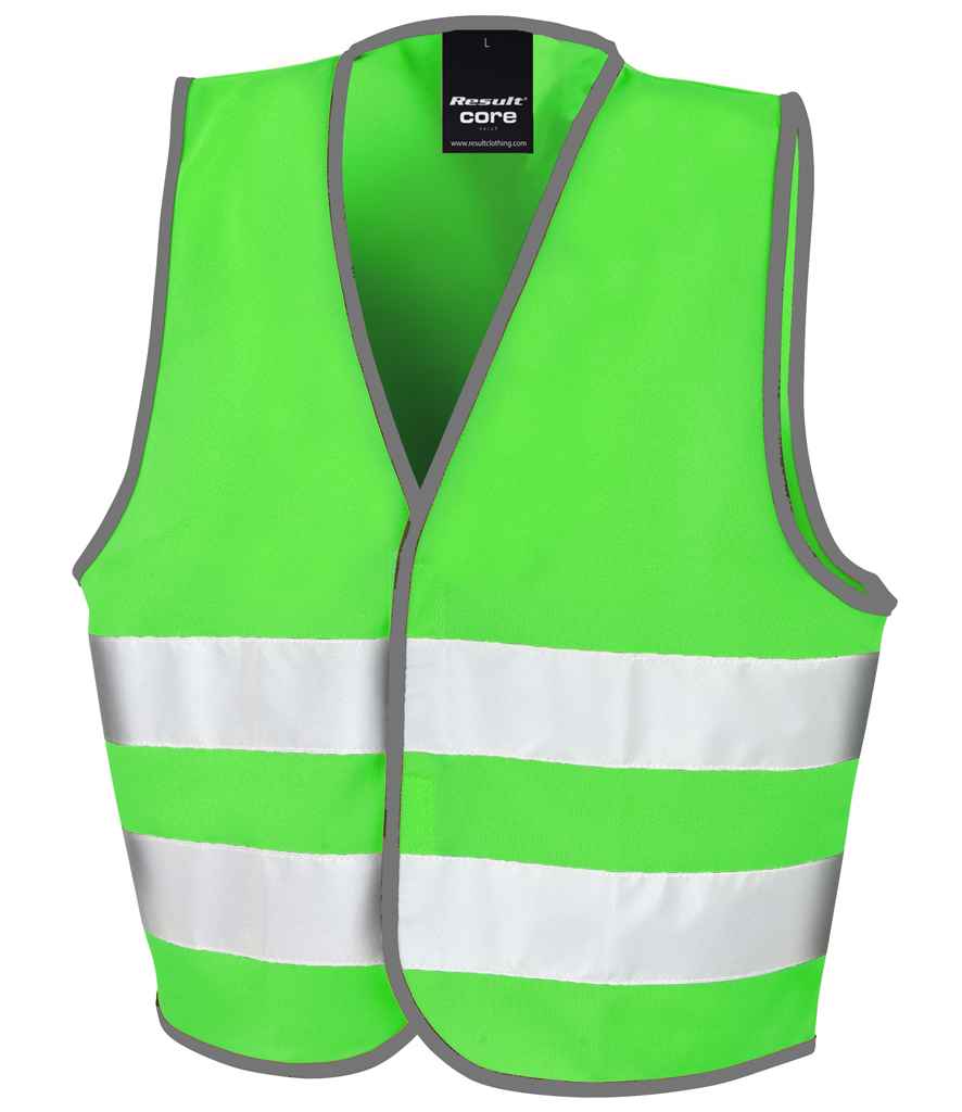 Result Core Kids Enhanced Vis Vest – Reliable Safety Wear for Children Lime Green L