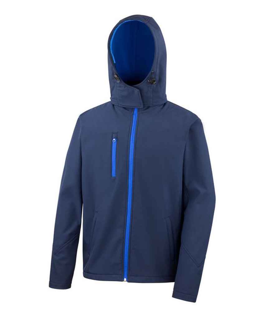 Result Core Hooded Soft Shell Jacket from Fou Tees Ireland Navy/Royal Blue 3XL