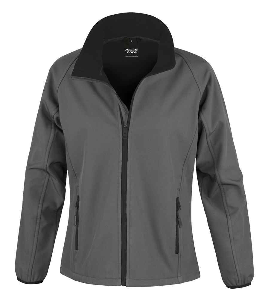 Result Core Ladies Soft Shell Jacket - Result Core Ladies Printable Soft Shell Jacket Charcoal/Black XXL