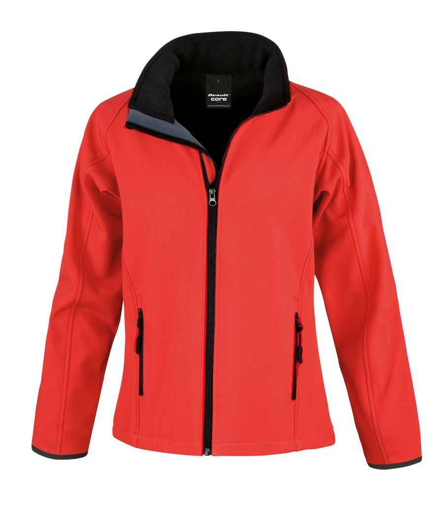 Result Core Ladies Soft Shell Jacket - Result Core Ladies Printable Soft Shell Jacket Red/Black XXL