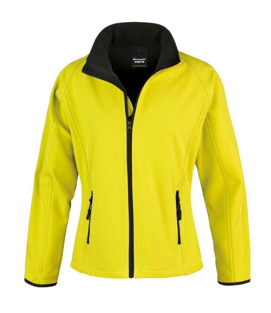 Result Core Ladies Soft Shell Jacket - Result Core Ladies Printable Soft Shell Jacket Yellow/Black XXL