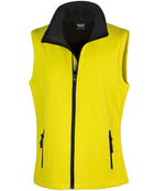 Ladies Soft Shell Bodywarmer - Result Core Ladies Printable Soft Shell Bodywarmer Yellow/Black XXL