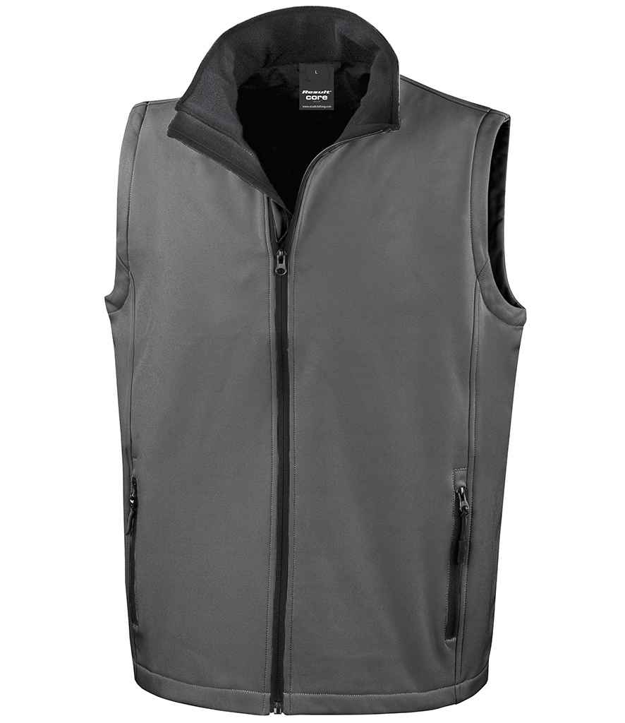 Result Core Printable Soft Shell Bodywarmer for Custom Branding in Ireland Charcoal/Black 4XL
