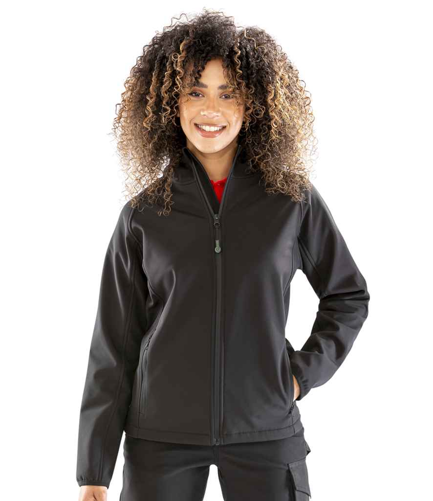 Recycled Ladies Soft Shell Jacket - Result Recycled Ladies Three Layer Printable Hooded Soft Shell Jacket