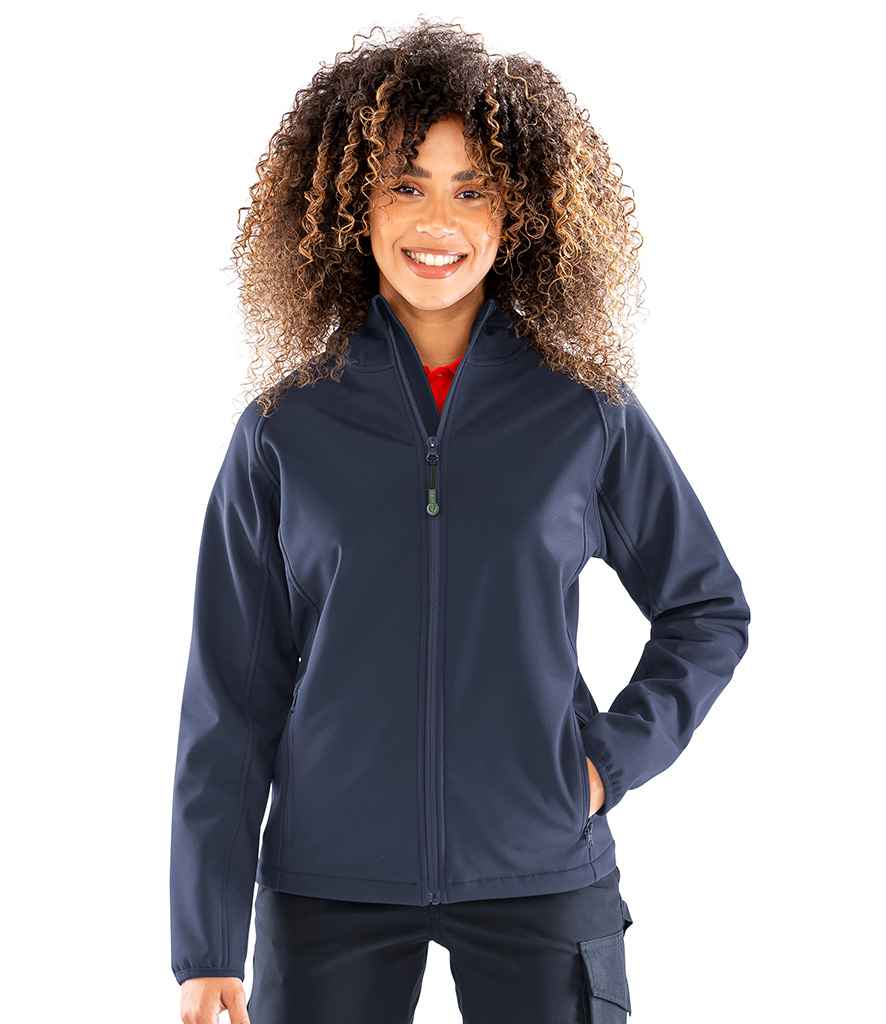 Recycled Ladies Soft Shell Jacket - Result Recycled Ladies Three Layer Printable Hooded Soft Shell Jacket
