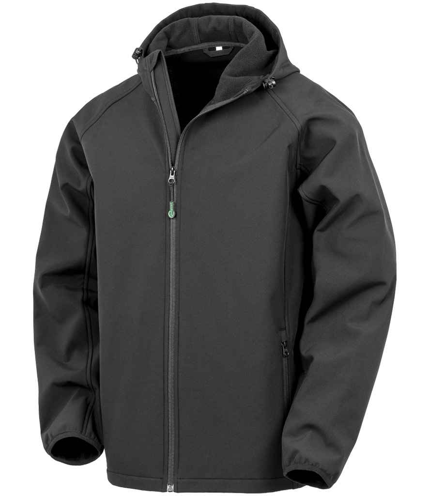 Result Recycled Soft Shell Jacket - Result Recycled Three Layer Printable Hooded Soft Shell Jacket Black 4XL