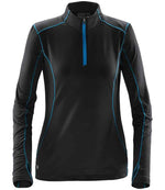 Stormtech Ladies Pulse Fleece Pullover Zip Neck Top – Comfortable and Practical Activewear Black/Electric Blue XXL