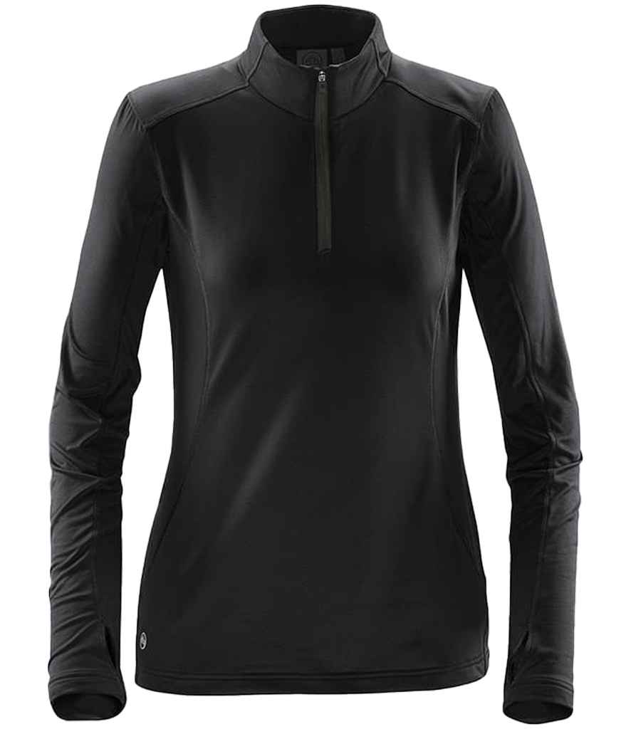 Stormtech Ladies Pulse Fleece Pullover Zip Neck Top – Comfortable and Practical Activewear Black/Carbon 3XL