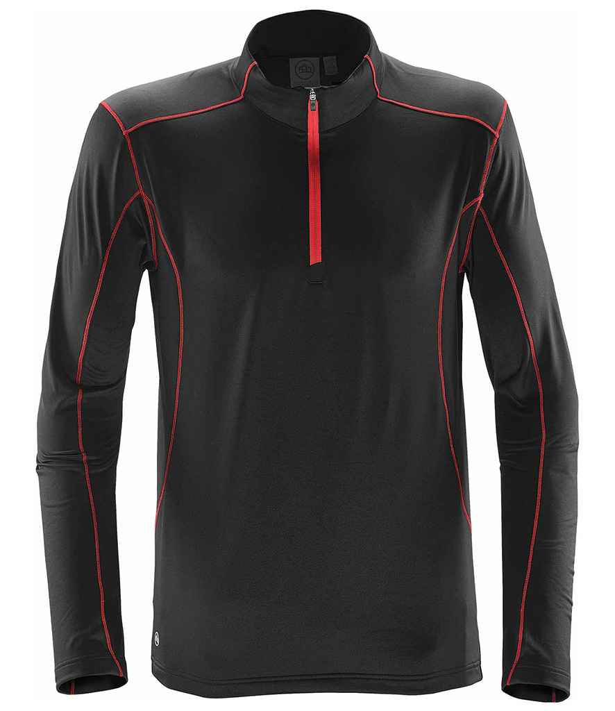 Stormtech Pulse Fleece Pullover Zip Neck Top – Comfortable and Durable Activewear Black/Bright Red 3XL