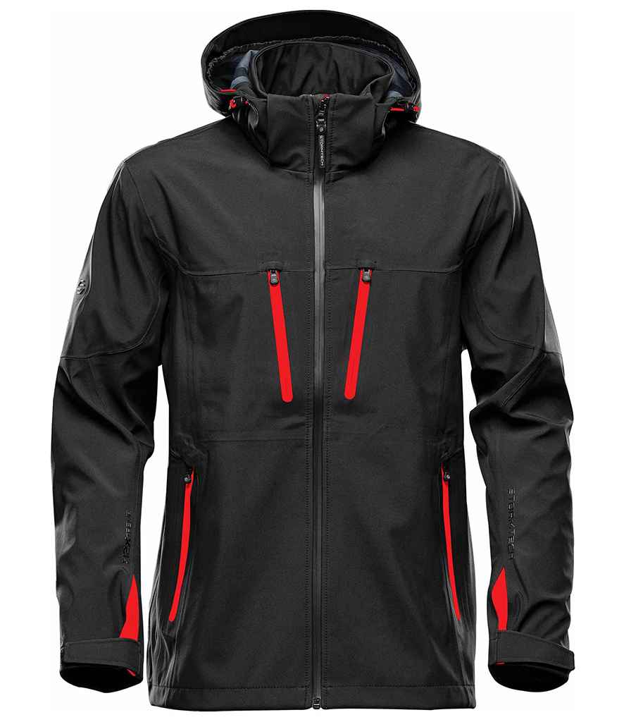 Stormtech Patrol Hooded Soft Shell Jacket – Durable Waterproof Outerwear for Irish Businesses Black/Bright Red 3XL