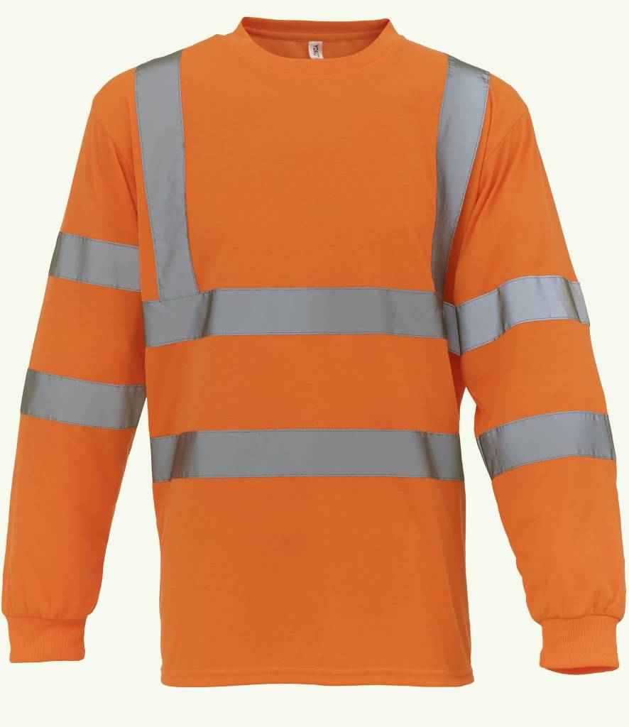 Yoko Hi-Vis Long Sleeve T-Shirt – High Visibility Safetywear from Fou Tees Ireland Orange 3XL