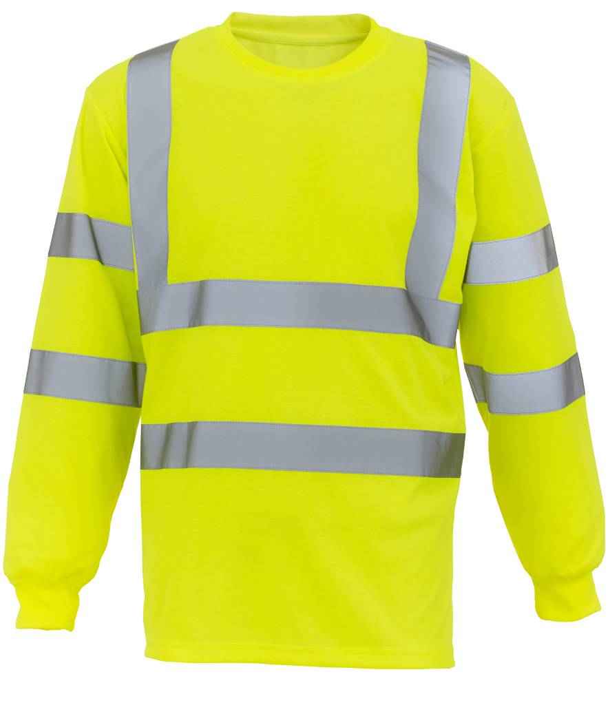 Yoko Hi-Vis Long Sleeve T-Shirt – High Visibility Safetywear from Fou Tees Ireland Yellow 3XL