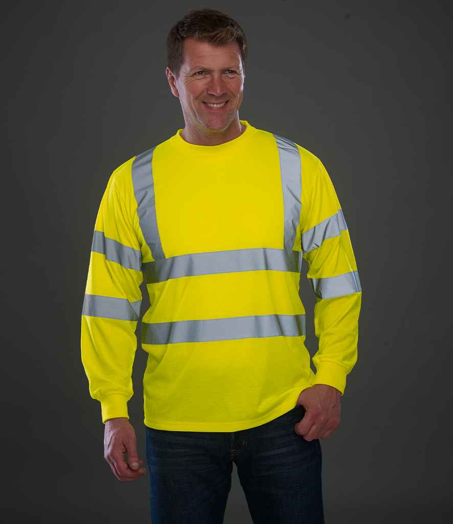 Yoko Hi-Vis Long Sleeve T-Shirt – High Visibility Safetywear from Fou Tees Ireland