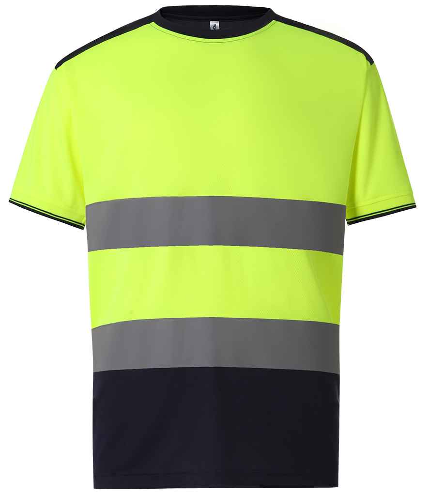 Yoko Hi-Vis Two Tone T-Shirt for Bulk Orders in Ireland Yellow/Navy 6XL