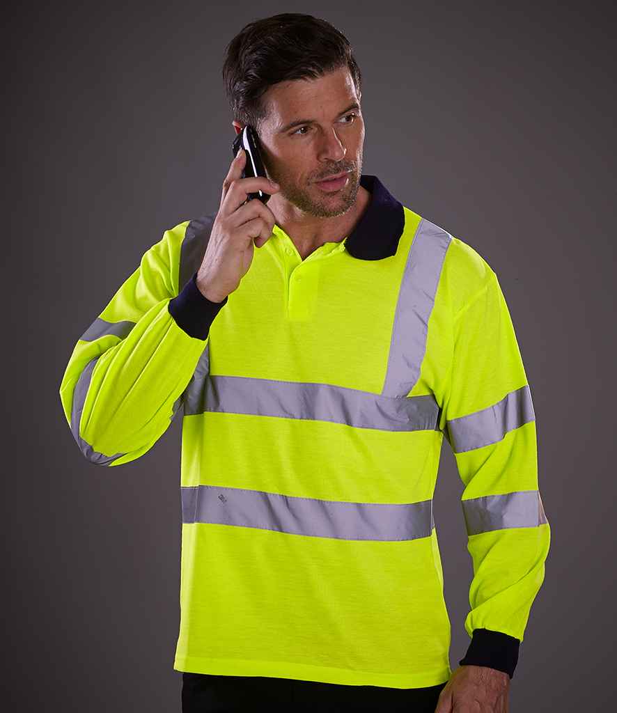 Yoko Hi-Vis Long Sleeve Polo Shirt – Durable Safetywear for Everyday Use