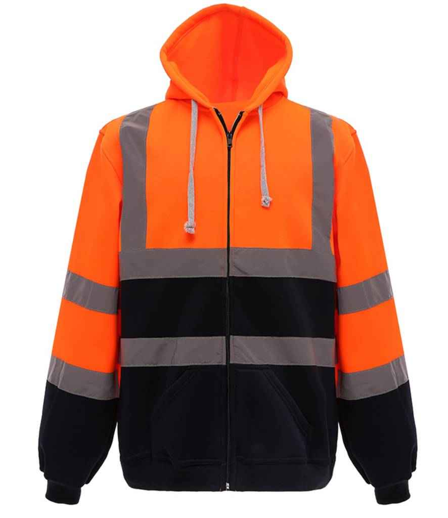 Yoko Hi-Vis Zip Hoodie – Reliable Safetywear for Irish Businesses Orange/Navy 3XL