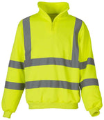 Yoko Hi-Vis Zip Neck Sweatshirt for Enhanced Workplace Safety Yellow 3XL