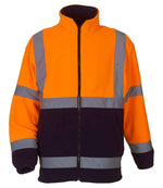 Yoko Hi-Vis Heavyweight Fleece Jacket – Durable Safetywear from Fou Tees Ireland Orange/Navy 3XL