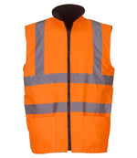 Yoko Hi-Vis Reversible Fleece Bodywarmer - Durable Safetywear for Work and Events Orange 3XL