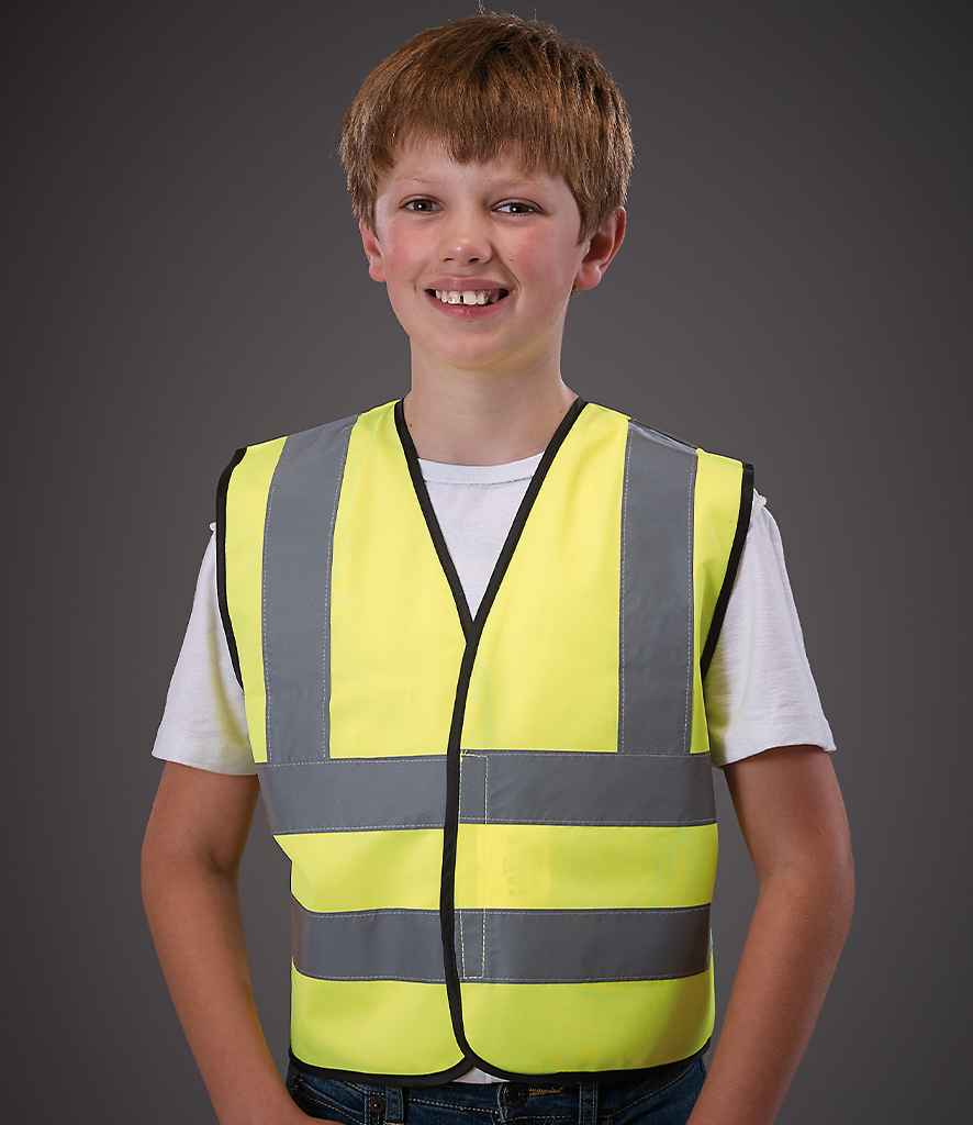 Hi-Vis Kids Waistcoat - Yoko Kids Hi-Vis Two Band and Braces Waistcoat